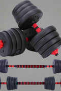 110 LB adjustable dumbbell and barbell set for home gym use

dumbbell and barbell combo set with connecting rod

adjustable workout weights with spinlock safety collars

home strength training weight set full body equipment

solid dumbbell bar with shock-resistant weight plates