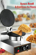 Electric stainless steel waffle cone and egg roll maker
Ice cream cone and waffle maker with non-stick plate
Commercial dessert cone machine with temp controller
Egg roll waffle maker stainless steel 110V compact design