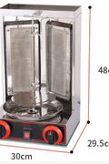 Stainless steel shawarma grill with dual burners
110V electric kebab machine for commercial use
Countertop shawarma grill with propane compatibility
Heavy-duty stainless kebab grill with meat skewers
Rotisserie shawarma machine for restaurant kitchens