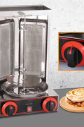 Stainless steel shawarma grill with dual burners
110V electric kebab machine for commercial use
Countertop shawarma grill with propane compatibility
Heavy-duty stainless kebab grill with meat skewers
Rotisserie shawarma machine for restaurant kitchens