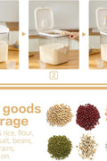 "11L airtight food storage container for flour and rice"

"Clear plastic pantry organizer holding 20 lb of dry goods"

"Large kitchen food bin with airtight seal"