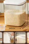 "11L airtight food storage container for flour and rice"

"Clear plastic pantry organizer holding 20 lb of dry goods"

"Large kitchen food bin with airtight seal"