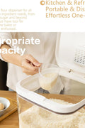 "11L airtight food storage container for flour and rice"

"Clear plastic pantry organizer holding 20 lb of dry goods"

"Large kitchen food bin with airtight seal"