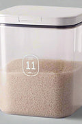 "11L airtight food storage container for flour and rice"

"Clear plastic pantry organizer holding 20 lb of dry goods"

"Large kitchen food bin with airtight seal"