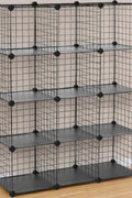 12-cube wire grid organizer with solid base
Modular cube storage shelf system for closet and home
black wire cube shelving unit with interlocking design