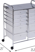 New 12 - Drawer Rolling Plastic Storage Cart – Mobile Organizer with Durable Drawers for Home & Office S3109 - with | Sold by Uncle Wiener's Wholesale