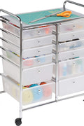 New 12 - Drawer Rolling Plastic Storage Cart – Mobile Organizer with Durable Drawers for Home & Office S3109 - with | Sold by Uncle Wiener's Wholesale