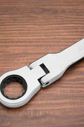 12-piece chrome folding ratchet wrench set with case
Compact ratchet wrench set with metric and SAE tools
Heavy-duty chrome-plated ratcheting wrenches
Silver mechanic wrench kit in a foldable organizer