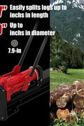 12 Ton Manual Hydraulic Log Splitter in red – full view
Close-up of dual-handle pump on 12 Ton wood splitter
Manual log splitter in backyard with firewood stack