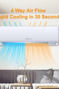 12000 & 24000 BTU ductless mini split air conditioner with remote
Energy-efficient split AC heater system for home or office
Whisper-quiet ductless air conditioner and heater with installation kit