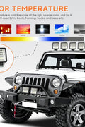 6000K daylight white LED work light bar mounted on off-road Jeep for crystal-clear visibility