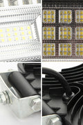 126W 4-inch LED Work Light Bar showing excellent combo beam for spot and flood lighting