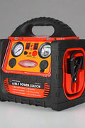 6-in-1 jump starter with power inverter and compressor
Portable emergency power station for vehicles
12V car jump starter with LED light and USB charger
Multifunction power station for off-grid and roadside use