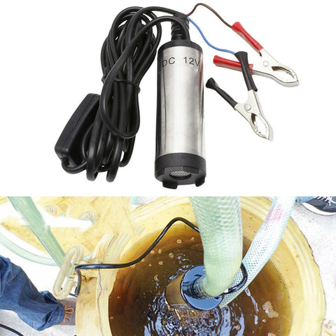 12V Fuel & Water Transfer Pump with Cables – Front View

Stainless Steel Submersible Pump Kit – Side View

LG013 Transfer Pump with All Accessories – Complete Set

Diesel Transfer Pump in Use – Action View

Portable Submersible Fuel Pump – Top Angle