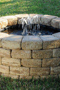 Completed Backyard Pond – Liner Covered with Stones