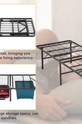Folding bed frame with 14 inch under-bed storage clearance