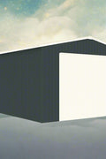 Front view of 14x19 FT metal garage carport

Outdoor metal car shelter with roll-up door

Weatherproof single-vehicle garage structure