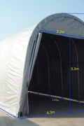 14x30x14 PVC Shelter Front View

Storage Shelter with Sliding Door

Inside View of PVC Shelter

All-Weather Fabric Garage

Industrial Equipment PVC Shelter
