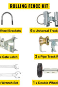 New 15 Pcs Chain Link Rolling Gate Fence Kit S1219 - with | Sold by Uncle Wiener's Wholesale