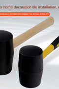 16 oz rubber mallet with fiberglass handle and black head

Soft strike mallet ideal for woodworking and tile work

Close-up of non-marring rubber head on mallet

Yellow and black rubber hammer with anti-slip grip

DIY rubber mallet for carpentry and general repairs