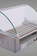 ETR27 Hot Dog Roller Machine – Front View with Glass Cover

Commercial Hot Dog Grill – Stainless Steel Build

18-Roller Grill Cooker – Side View

Food Warmer Grill – Dual Control Panel Close-Up

Hot Dog Roller in Use – Event or Store Setup