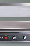 ETR27 Hot Dog Roller Machine – Front View with Glass Cover

Commercial Hot Dog Grill – Stainless Steel Build

18-Roller Grill Cooker – Side View

Food Warmer Grill – Dual Control Panel Close-Up

Hot Dog Roller in Use – Event or Store Setup