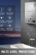 18L Propane Tankless Water Heater – Front View

Compact Outdoor Gas Water Heater for Camping

Wall-Mounted Propane Water Heater for Off-Grid Use

Outdoor Shower Heater with Gas Control Knobs

LPG-Powered Hot Water Unit for RV & Cabin