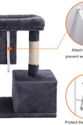 2-Level Plush Cat Tree with Top Perch and Condo
Cat Tree with Scratching Posts and Soft Fabric
Side View of Plush Gray Cat Condo Tower
Cat Sitting on Widened Top Perch
Enclosed Cat Hideout with Dual Levels