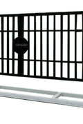 20 FT Galvanized Steel Farm Driveway Gate with Black Powder-Coated Finish – TM18NCC