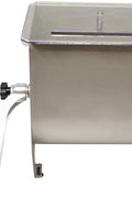 20 LB Stainless Steel Manual Meat Mixer – Front View
Hand crank food processor with clear lid – BR102
Interior paddles and mixing blades for even blend
Side angle of BR102 meat mixer on countertop
Stainless steel tub and mixing crank design details