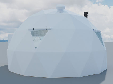 New 20FT Deluxe Eco Dome Glamping Tent – Geodesic Dome Building for Luxury Camping 112520GD - with Cold Weather Insulation Package 112520CW | Sold by Uncle Wiener's Wholesale