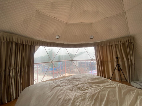 New 20FT Deluxe Eco Dome Glamping Tent – Geodesic Dome Building for Luxury Camping 112520GD - with Cold Weather Insulation Package 112520CW | Sold by Uncle Wiener's Wholesale