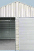 “Front view of 21x19 FT metal garage shed with electric roll-up doors”

“Side view of heavy-duty double metal garage shed structure”

“Spacious steel shed ideal for vehicle or equipment storage”