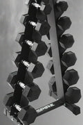 "210 LB Rubber Dumbbell Set with Vertical A-frame Rack"

"Rubber Hex Dumbbells for Home Gym"

"Space-Saving Dumbbell Rack"

"Dumbbell Weight Set for Strength Training"

"Commercial-Grade Rubber Dumbbells with Rack"