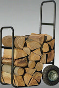 Heavy-duty firewood cart with wheels and black steel frame
220 lb wood carrier with firewood rack design
Outdoor firewood rolling cart for hauling logs
All-terrain log carrier with upright storage option