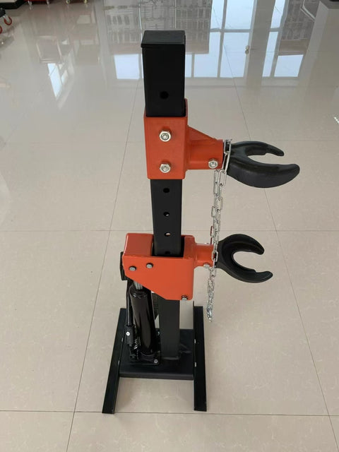 2200 LB Hydraulic Spring Compressor – Full View with Orange & Black Finish

Heavy-Duty Foot Pedal Spring Compressor in Action – Automotive Use

Adjustable Coil Spring Compressor with Safety Lock Positions

Side View of Hydraulic Shop Tool for Suspension Work