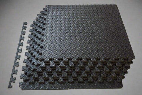 Interlocking EVA Foam Mat Set – Black Flooring Tiles