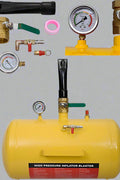 2.4 gallon tire bead blaster with pressure gauge and yellow tank
Pneumatic trigger valve tire bead seater tool
Heavy-duty tire bead seating tank for trucks and ATVs