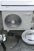 Toshiba 24,000 BTU Ductless Mini Split AC with Install Kit

Indoor air handler with remote control – 1 ton mini split

Outdoor condenser unit with Toshiba compressor

Full mini split AC installation kit (copper lines, drain pipe)

Quiet inverter ductless air conditioner setup