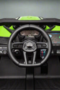 Neon Green 24V Can-Am UTV ride-on car for kids

Side view of Can-Am Maverick electric kids vehicle

Rear suspension view of 2-seater ride-on UTV

LED headlight detail on Can-Am ride-on

Kids ride-on off-road UTV in Neon Pink