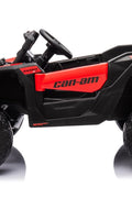 Neon Green 24V Can-Am UTV ride-on car for kids

Side view of Can-Am Maverick electric kids vehicle

Rear suspension view of 2-seater ride-on UTV

LED headlight detail on Can-Am ride-on

Kids ride-on off-road UTV in Neon Pink