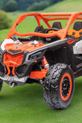 Can-Am Maverick 24V Ride-On UTV – Orange White 2-Seater
200W Brushless Motor UTV for Kids – Front View
24V Ride-On UTV with Remote and Suspension
Dual-Seater Kids UTV – Red White Can-Am Style
Can-Am Maverick Ride-On with Off-Road Tires for Kids