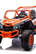 NEW 24V Deluxe UTV Ride - On – 4WD Kids Electric Car - with Orange & White | Sold by Uncle Wiener's Wholesale