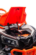 NEW 24V Deluxe UTV Ride - On – 4WD Kids Electric Car - with Orange & White | Sold by Uncle Wiener's Wholesale