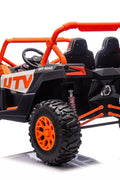 NEW 24V Deluxe UTV Ride - On – 4WD Kids Electric Car - with Orange & White | Sold by Uncle Wiener's Wholesale