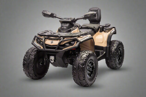 Black Can-Am kids ride-on ATV with LED lights

Side view of Can-Am 24V ATV toy with two seats

Front view of Can-Am Outlander kids ride-on ATV

Kids electric ATV with rugged tires and suspension

Dual-seat ride-on ATV for kids with Bluetooth and LED

