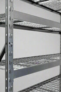 Black 5-tier steel utility rack for garage or warehouse use