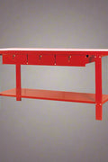 79 inch red heavy-duty steel workbench with 3 drawers
Garage and workshop metal tool table TSC7911
Industrial steel workbench for storage and projects