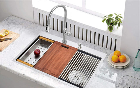New 32 - Inch Single Bowl Top Mount Stainless Steel Kitchen Sink – Durable & Easy to Install TR3219LD - with | Sold by Uncle Wiener's Wholesale