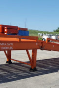 Close-up of loading ramp height adjustment mechanism

